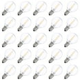 thumbnail image 1 of Bombillas LED de repuesto G40 (paquete de 25), irrompibles, para exteriores, para patio, 120 V, 1 W, E12, redondas y pequeñas, para decoración de interiores, blanco cálido 2700 K, regulables,, 1 of 6