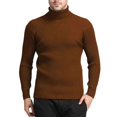 thumbnail image 3 of Frnrwgo Mens Sweater Turtleneck Ribbed Knit Oversized Long Sleeve Casual Winter Top, 3 of 6
