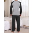 thumbnail image 2 of GIRUNS Men's Pajamas Set Long Sleeve Sleepwear Soft Loungewear Pants Pjs Sets with Pockets Black S, 2 of 7