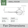 thumbnail image 4 of Restored Hunter Fan 44 inch Matte Silver Indoor Ceiling Fan with Light and Pull Chain for Bedroom, Living Room, Office, Basement, Kitchen (Refurbished), 4 of 9
