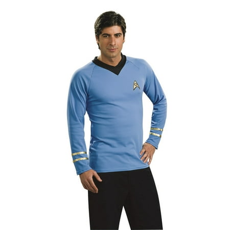Star Trek Mens Classic Deluxe Blue Shirt Adult M Halloween