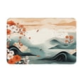 thumbnail image 7 of DouZhe Doormat Non-Slip Washable Floor Mat, Indoor Area Rug Oriental Style Watercolor Waves Pattern Carpet, 24x16 inches, 7 of 7