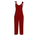 thumbnail image 5 of successthop Sleeveless Jumpsuits for Women Long Pants Adjustable Straps One Piece Holiday Outfits with Pockets Red L, 5 of 5