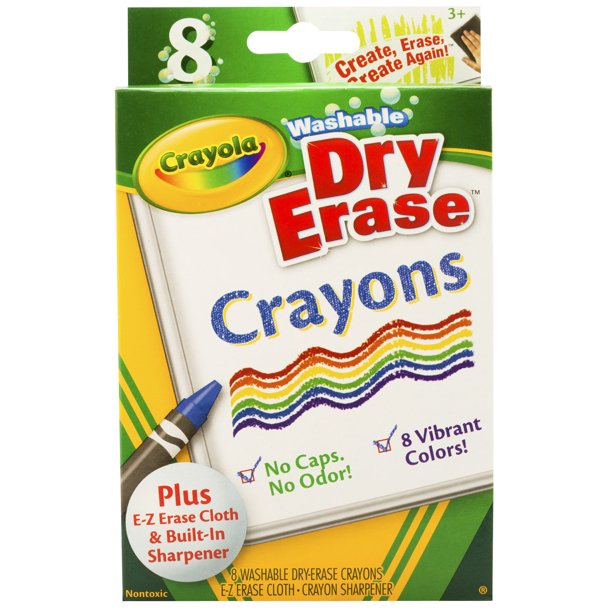 Crayola Dry Erase Washable Crayons, Vibrant Colors, 8 Per Box, Set Of 6 Boxes