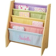 Kidkraft Kids Book Rack, 4 Shelf Personalized Pink Girls Name, Pastel