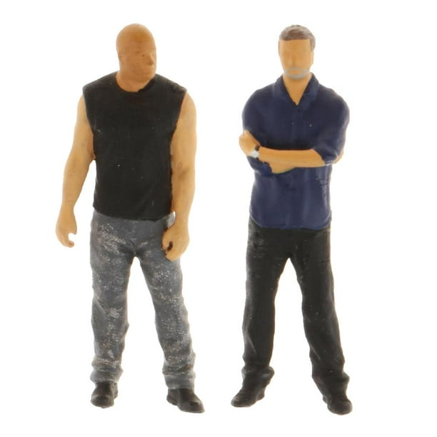 2 piezas 1:64 pequeña PVC personas de construcción niños juguete adornos