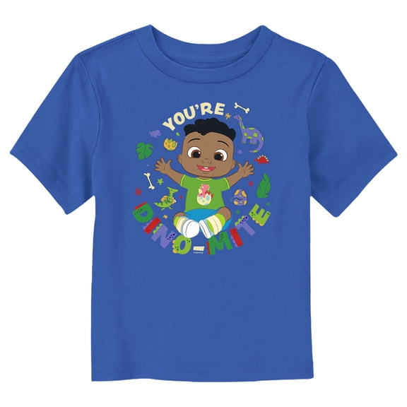 Toddler's CoComelon Cody You're Dino-Mite Graphic Tee Royal Blue 4T
