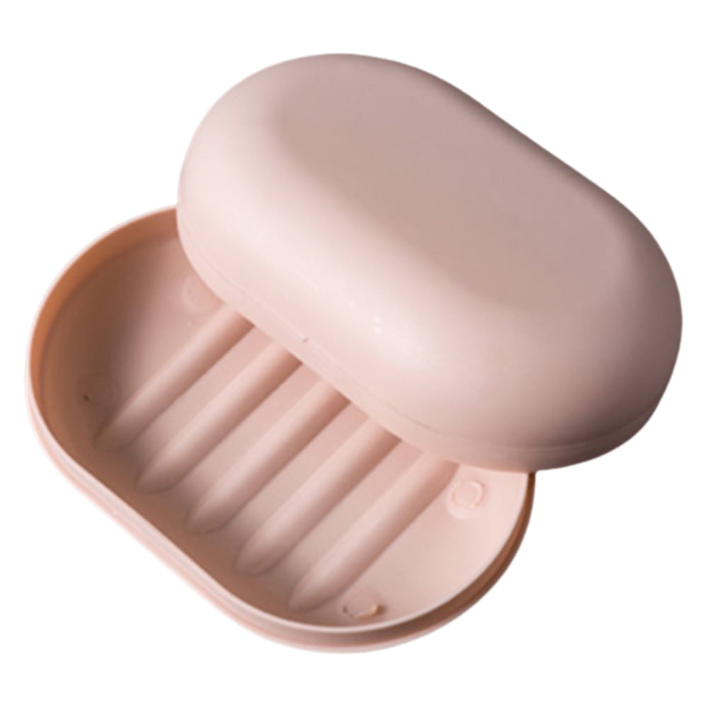 Travel Soap Container Soap Box with Lid Sealed Bar Soap Container For Bathroom Pink