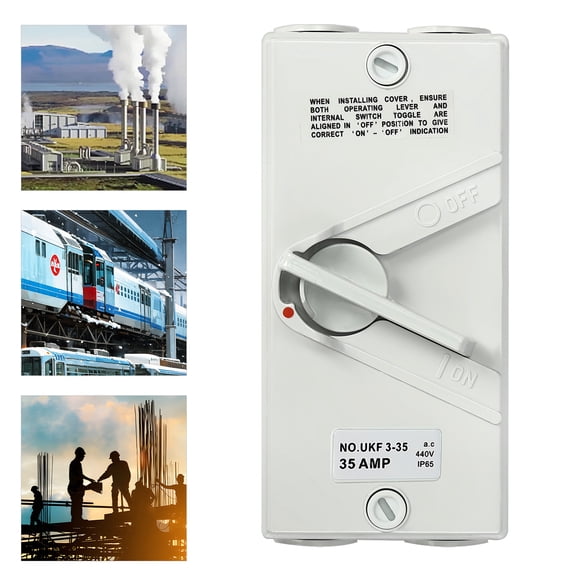 3 Pole Safety Isolation Switch Wall Mounted White Isolation Switch, Safety Isolation Switch, 440V PC Silver