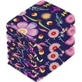 thumbnail image 3 of Coolnut Cute Flower Pattern Washcloths, Soft and Absorbent Cotton Towel, 4 Pack 12 X 12 Inches Premium Quick Dry Face Towel Wash cloth, 3 of 7