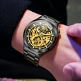 thumbnail image 6 of OLEVS Skeleton Watches for Men Luxury Dress Automatic Self Winding Mechanical Gold Plated Stainless Steel Waterproof Luminous Business Men Wrist Watch Reloj Para Hombre, 6 of 15
