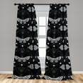 thumbnail image 4 of Ambesonne Lunar Moth Curtains, Medieval Astrology Print, Pair of 28"x84", White Charcoal Grey, 4 of 5