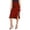 Red, variant on HGIEYS Women High Waist Silky Satin Midi Skirt Elastic Waist A Line Skirt with Slit