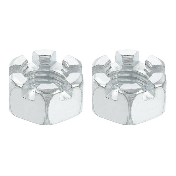 Unique Bargains Écrous Hexagonaux Rainurés 7/8-9 UNC, Écrous Hexagonaux en Acier au Carbone de Grade 6,8, Argent, Lot de 2