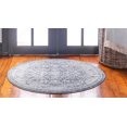 thumbnail image 4 of Unique Loom Indoor Round Traditional Vintage Area Rugs Gray/Off-White, 6' 0 x 6' 0 Round, 4 of 9