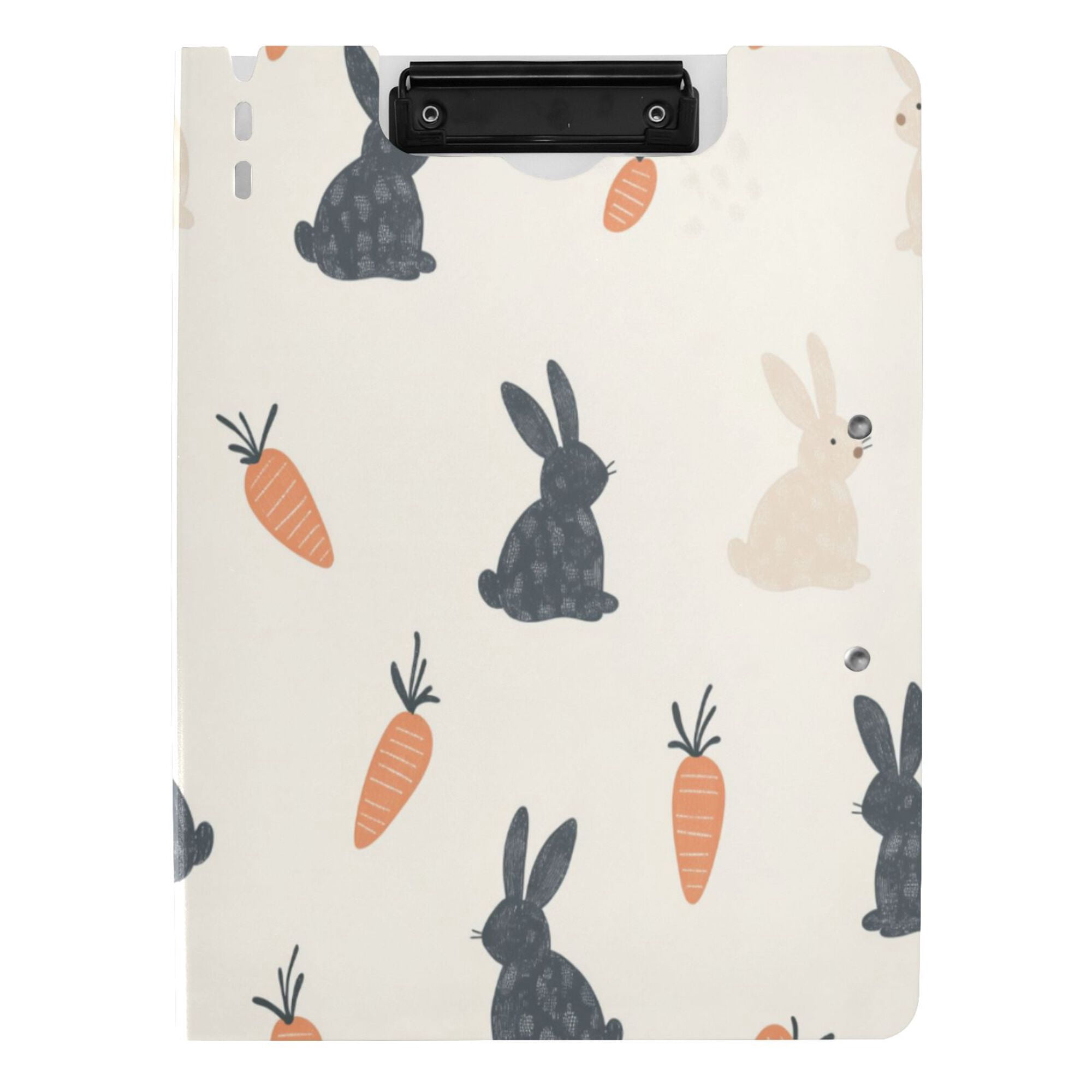 FORMRS A4 Clipboard Folder with Pen Holder Horizontal Foldable School Office Binder, Bunnies and Carrots