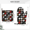 thumbnail image 4 of Kll Houndstooth Green Red Oven Gloves And Pot Holders Grill Gloves - Oven Gloves And Pot Holders, Non-Slip Cooking Gloves With Recycled Pads, 4 of 9