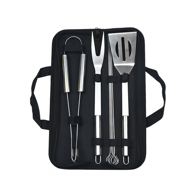 Barbacoa Parrilla Herramientas de acero inoxidable Portátil Portátil Barbacoa A La Parrilla Tenedor Tong Reutilizable Camping Senderismo Picnic Cocina Cocina 7pcs Inevent OD011055-03