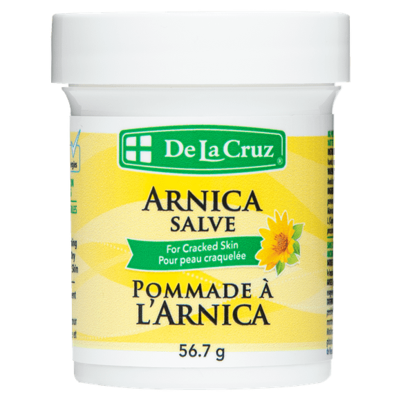 De La Cruz Arnica Salve Moisturizer for Cracked Skin, for Dry and Cracked Hands, Elbows and Feet, 2 oz Jar