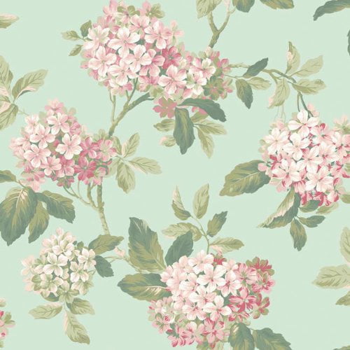 York Wallcoverings Blooms AK7444 Hydrangea Wallpaper, Soft Blue
