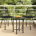 thumbnail image 2 of Mesa de comedor VidaXL redonda con tapa de cristal templado negro, 2 of 7
