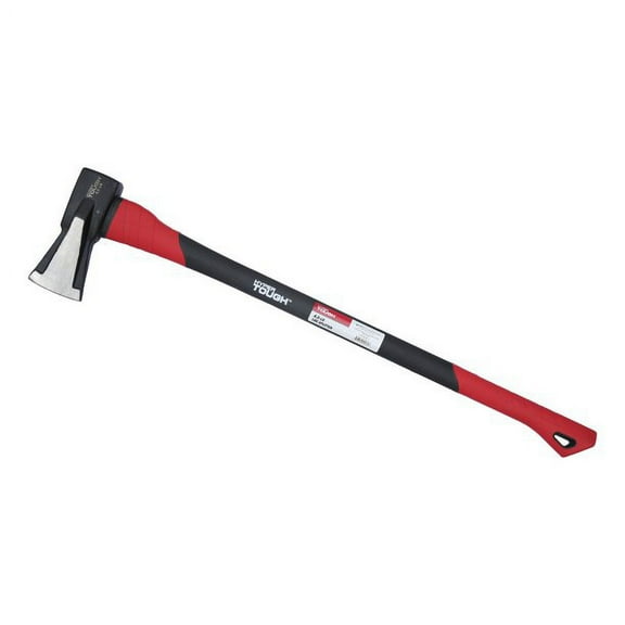 Hyper Tough 4.5 lb Log Splitter Axe with Double Injection Fiberglass Handle and High Quality Steel Head