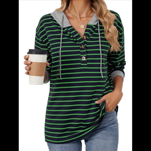 Sudaderas con Capucha de Moda para Mujer, Sudaderas Holgadas de Gran Tamaño, Camisetas de Larga, Corte Holgado Azul Marino L