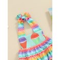thumbnail image 5 of Infant Baby Girls Halter Romper Sleeveless Square Neck Ice Cream Print Jumpsuit, 5 of 8