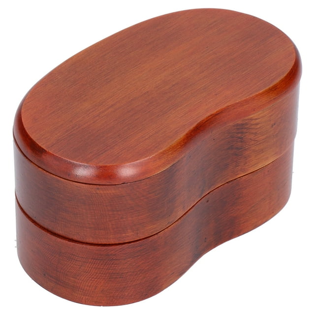 Dekaim Bento Box Japonais Style Portable Double Couche Taille Forme Bento Boîte Bois Simple Sushi Boîte