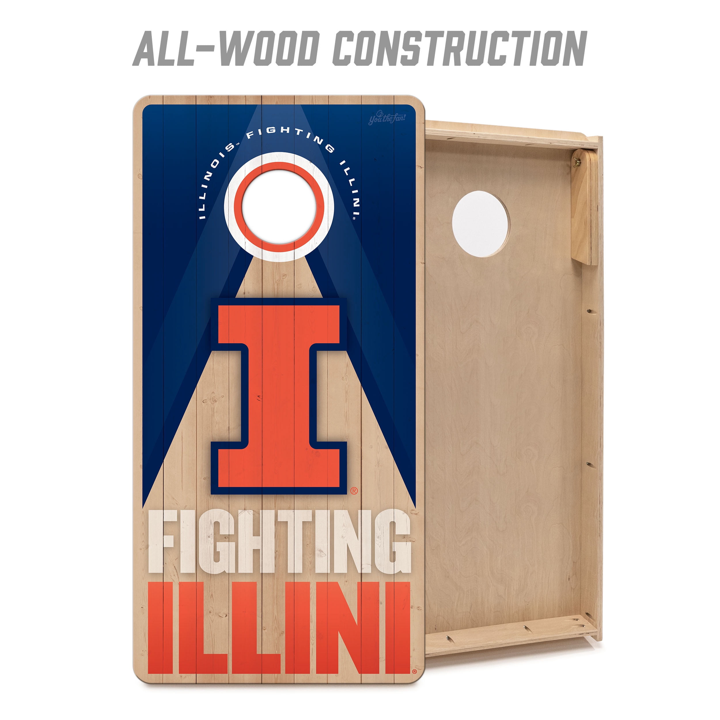 YouTheFan NCAA Illinois Fighting Illini 2x4 Slogan Series Cornhole