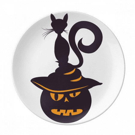 

Pumpkin Monster Hat Cat Halloween Plate Decorative Porcelain Salver Tableware Dinner Dish