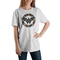 thumbnail image 2 of Women's Wonder Woman Superhero Leopard Print White Graphic Tee-Small, 2 of 4