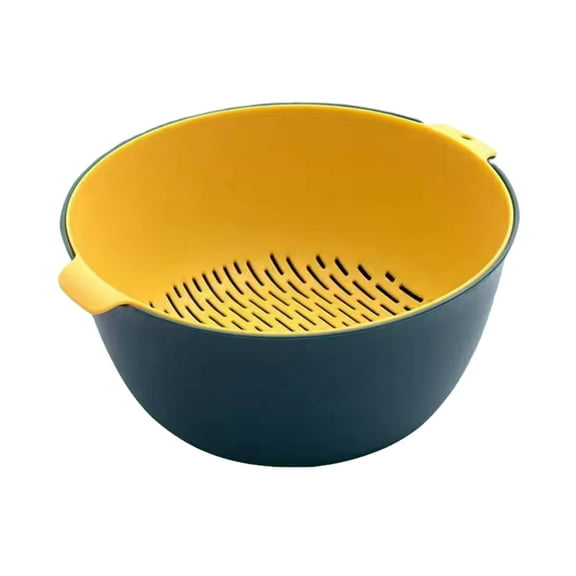 MERILER Multi-Functional Double-Layer Plastic Washing Basket for Kitchen Fruit and Vegetable Cleaning