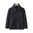 thumbnail image 2 of Drmagiyhm Kids Fall Winter Coat Zip Up Fleece Jacket with Pockets Thick Sweatshirt Fuzzy Fleece Lightweight Outerwears Zip-Up Fuzzy Jacket Fashion Winter Coats with Pockets Dark Gray 9-10 Years, 2 of 4