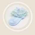 thumbnail image 4 of CPNG Baby Frilly Ankle Socks Girl Non Slip Toddler Girls Stockings Cotton Bow Ruffle Lace Newborn Long Socks Infant Winter Cute Dress Sock, 4 of 4