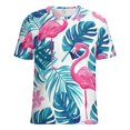 thumbnail image 5 of Flamingo Pattern T Shirts Basic T-Shirt Short Sleeve Ladies Tee Shirt Summer Graphic Clothing, 5 of 6