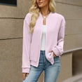 thumbnail image 2 of Meichang Zip Up Cardigan Sweaters for Women 2026 Fall Stand Collar Long Sleeve Lightweight Knit Jacekt Soft Open Front Knit Sweater Pink XXL, 2 of 6