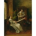 thumbnail image 2 of Mihály Munkácsy 15x18 Black Ornate Wood Framed Double Matted Museum Art Print Titled - Flirt (Embroidery), 2 of 5