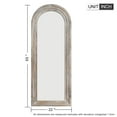 thumbnail image 2 of POSHIONS 65"x22" Arched Floor Mirror Wood Frame Full Length Wall-Mounted Mirror, Weathering White, 2 of 5