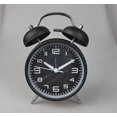 thumbnail image 4 of Reloj despertador ruidoso de doble campana de 4 pulgadas para personas que duermen mucho, retroiluminación, reloj despertador antiguo que funciona con pilas para dormitorios (negro), 4 of 4
