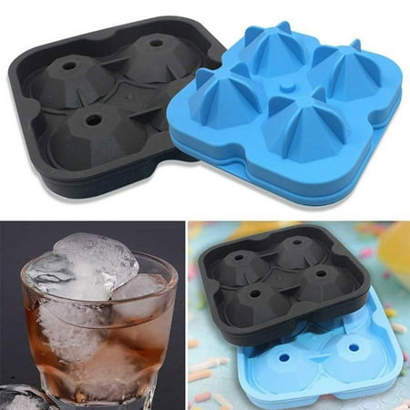 

RnemiTe-amo Deals！Ice Cube Tray Diamond Shape 3D Ice Mold Maker Bar Party Silicone Ice Tray Chocolate Mold