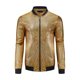 thumbnail image 5 of Chaquetas Varsity Holográficas INSPIRE CHIC para hombres, chaquetas bomber metálicas brillantes con cierre completo, M dorado, 5 of 6