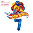 thumbnail image 3 of Decoración para fiesta de cumpleaños de Hot Wheels, pancarta con globos, adorno para tarta, vajilla, artículos para fiesta de coches de carreras, baby shower, 3 of 5