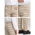 thumbnail image 6 of Lars Amadeus Men's Dress Checked Flat Front Business Plaid Formal Pants, 6 of 6