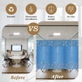 thumbnail image 5 of Modern Blue Window Privacy Film, Abstract Diamond Luxury Gradient Static Cling UV Sun Blocking Heat Control Window Tint Day and Night, Non-Adhesive One Way Windows Privacy Cover 17.7''x78.7'', 5 of 7