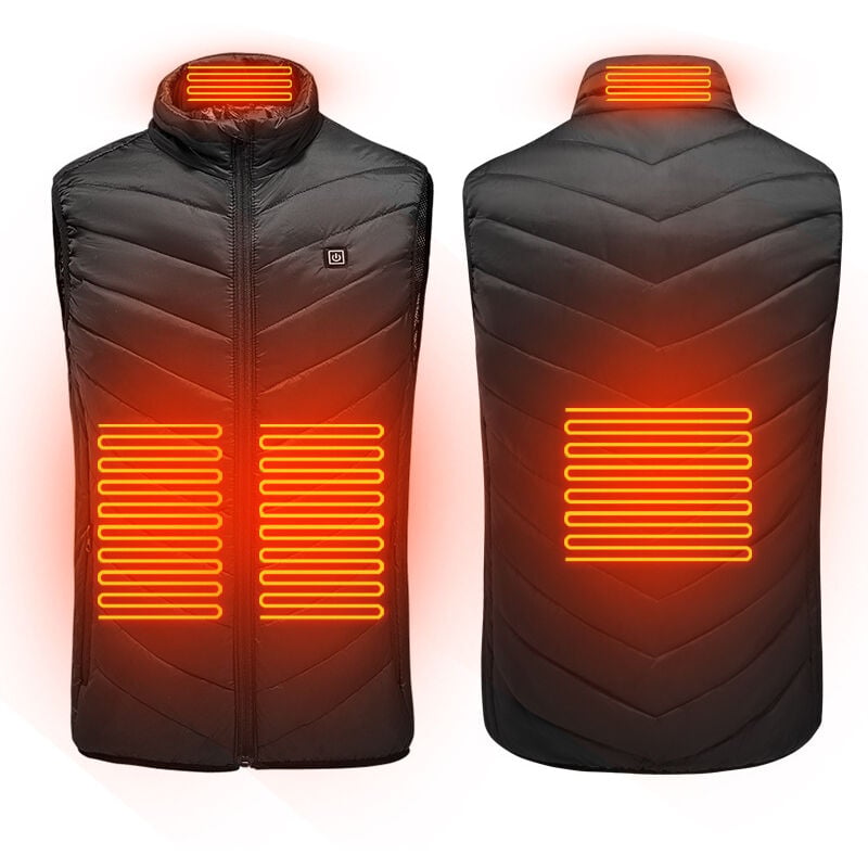 thumbnail image 1 of Heated Jacket for Men Women with 4 Heat Zones and 3 Heat Settings Electric Heated Jacket with USB Charger,Machine Washable.Black XXL, 1 of 4