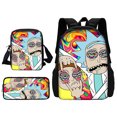thumbnail image 1 of 3 pcs set Funny M-mortys Cartoon R-ricks School Bag For Boy Girls with Shoulder Bags Pencil box Cartoon Backpack for Child, 1 of 5