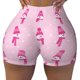 thumbnail image 2 of Fotbe Pink Scarf Snowman Shorts Sin Costuras – Shorts Deportivos de Cintura Alta para Mujer, Elásticos para Gimnasio, Yoga, Running o Ciclismo-Large, 2 of 8
