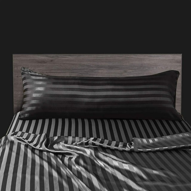 TopLLC Pillow Case Wrinkle Resistants Soft Imitation Silk Satin Fabric Jacquards Satin Terms Satin Envelope Solid Color Pillowcase 20x54in Silk Pillowcase