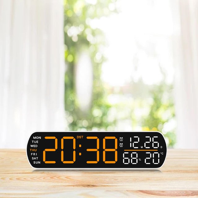Reloj despertador digital, fácil de usar, versátil, regalo de cumpleaños, LED, relojes de escritorio para decoración de aulas, salas de Amarillo